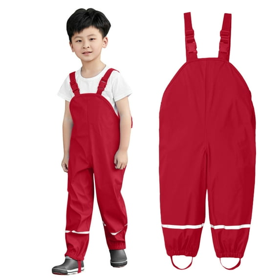 Toddler Rain Pants Proof Trousers Kids Waterproof Bib Rain Girls Romper&Jumpsuit 5T