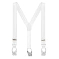 thumbnail image 1 of Suspender Store Mens French Satin Button Suspenders - 1.5 Inch Wide White 54" for 6'1" to 6'5" tall, 1 of 4