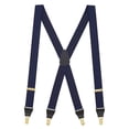 thumbnail image 1 of Suspender Store Mens Jacquard Checkered Clip Suspenders Navy 42" for 5'0" to 5'9" tall, 1 of 4