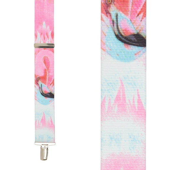 Suspender Store Novelty Flamingo Suspenders - 1.5-Inch Wide Elastic - X-Back - Clip - 3 Sizes