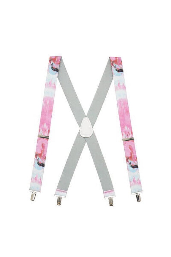 Suspender Store Novelty Flamingo Suspenders - 1.5-Inch Wide Elastic - X-Back - Clip - 3 Sizes