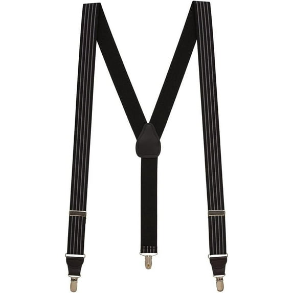 Suspender Store Pinstripe Pattern Suspenders - 1.25-Inch Wide Elastic - Y-Back - Clip - 4 Colors