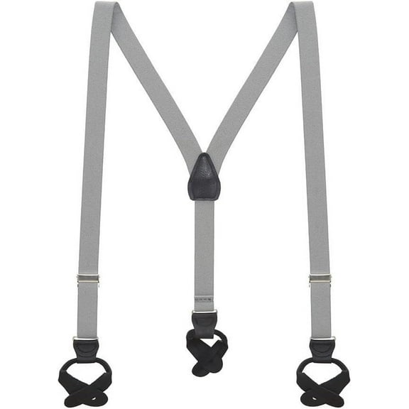 Suspender Store Solid Color Suspenders - 1-Inch Wide Elastic - Y-Back - Button - 8 Colors & 3 Sizes