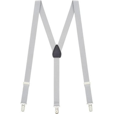 Suspender Store Solid Color Suspenders - 1-Inch Wide Elastic - Y-Back - Clip - 7 Colors & 3 Sizes