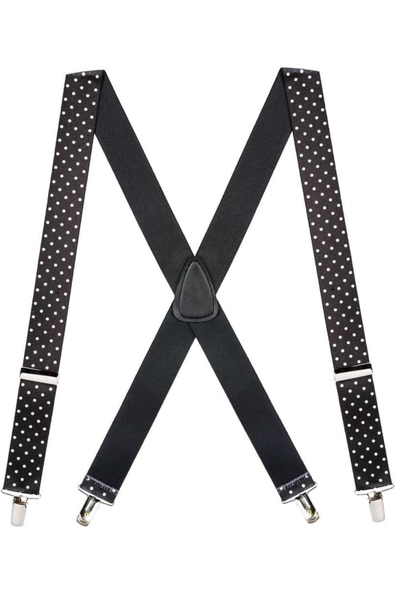 Suspender Store Stripes, Checks & Polka Dots Suspenders - 1.5-Inch Wide Elastic - Clip - 9 Patterns & 4 Sizes