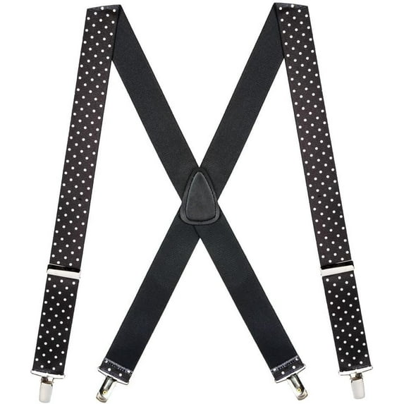 Suspender Store Stripes, Checks & Polka Dots Suspenders - 1.5-Inch Wide Elastic - Clip - 9 Patterns & 4 Sizes
