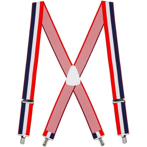 Suspender Store Stripes, Checks & Polka Dots Suspenders - 1.5-Inch Wide Elastic - Clip - 9 Patterns & 4 Sizes