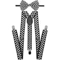 thumbnail image 1 of Suspender With Matching Bow Tie Set | Elastic, Adjustable, Y-Back| for Men and Women, 1 of 7