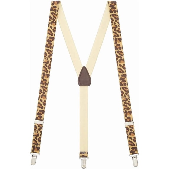 SuspenderStore Animal Print Y-Back Suspenders - 1-Inch Wide Elastic - Clip - 3 Patterns & 2 Sizes