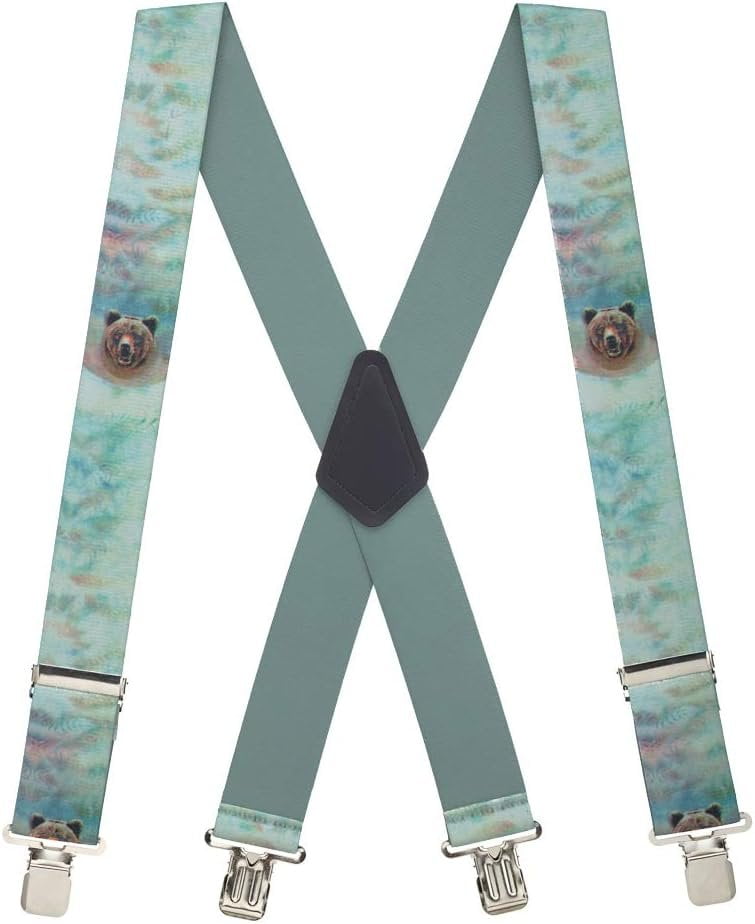 Novelty Brown Bear Suspenders – 2 Wide Elastic, X-Back, Gator Clips, 3 Sizes (42, 48, 54) Fun Suspenders Gift Novelty Brown Bear Suspenders – 2 Wide Elastic, X-Back, Gator Clips, 3 Sizes (42, 48, 54) Fun Suspenders Gift