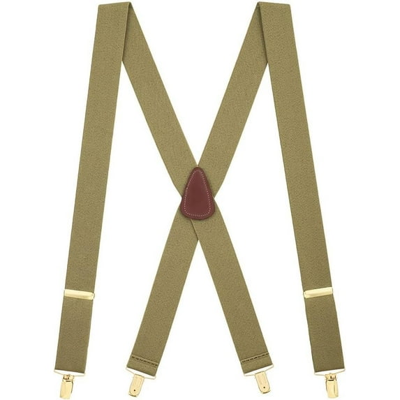 SuspenderStore Brass Clip Suspenders - 1.5-Inch Wide Elastic - 5 Colors & 3 Sizes