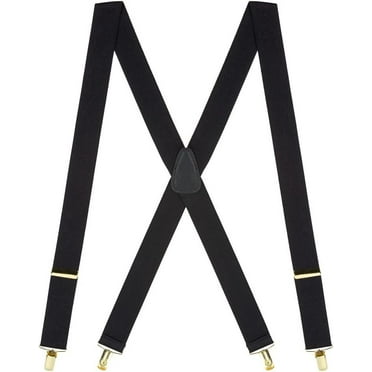 SuspenderStore Brass Clip Suspenders - 1.5-Inch Wide Elastic - 5 Colors & 3 Sizes