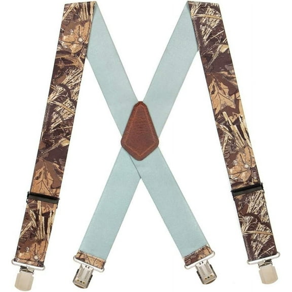 SuspenderStore Camo Max-4 Suspenders - 2-Inch Wide Elastic - Pin Clip - 4 Sizes