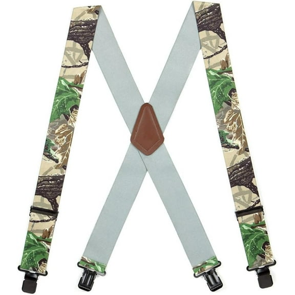SuspenderStore Camo Suspenders - 2-Inch Wide Elastic - Clip - 6 Patterns & 3 Sizes