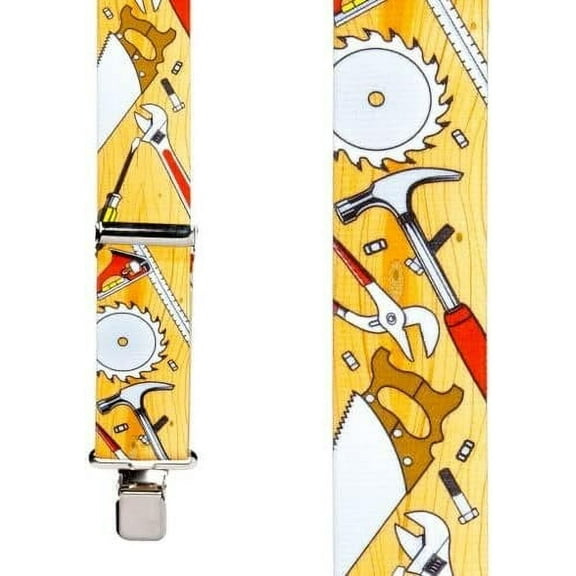 SuspenderStore Carpenter Suspenders - 2-Inch Wide Elastic - Clip - 3 Sizes