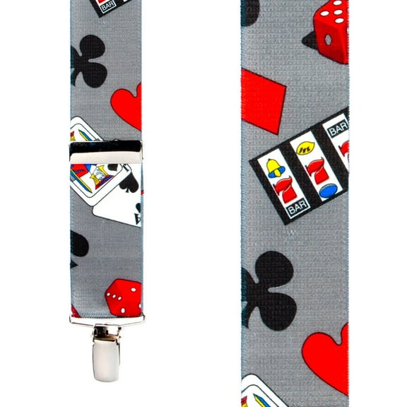 SuspenderStore Casino Suspenders - 1.5-Inch Wide Elastic - Clip - 3 Sizes
