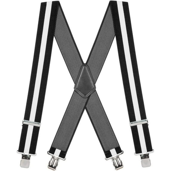 SuspenderStore Classic Solid Color Suspenders - 2-Inch Wide Elastic - Gator Clip - 15 Colors & 4 Sizes
