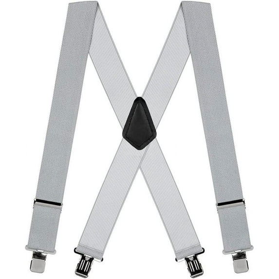 SuspenderStore Classic Solid Color Suspenders - 2-Inch Wide Elastic - Gator Clip - 15 Colors & 4 Sizes