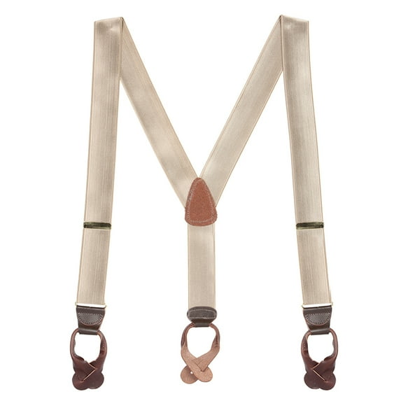 SuspenderStore Dressy French Satin Suspenders - 1.5-Inch Wide Elastic - Button - 6 Colors & 3 Sizes
