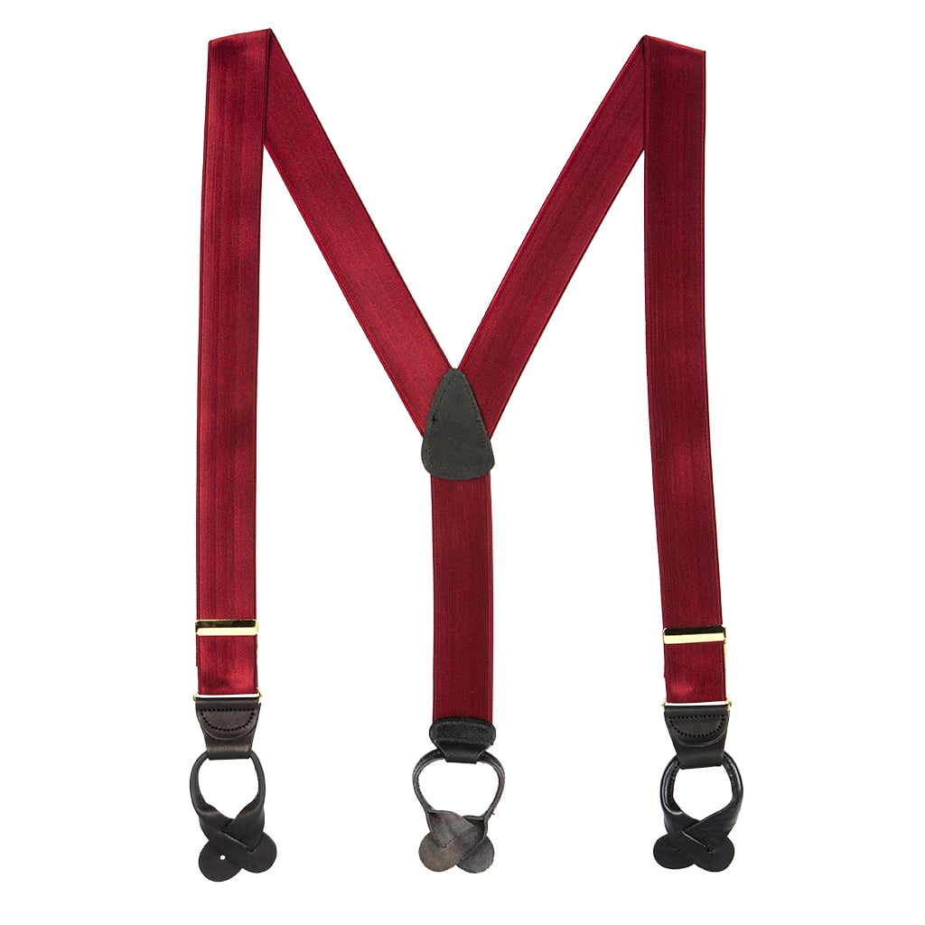 SuspenderStore Dressy French Satin Suspenders 1.5Inch Wide Elastic