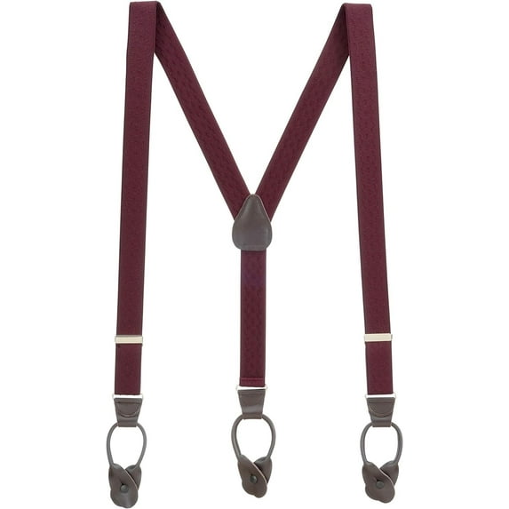 SuspenderStore Dressy Jacquard New Wave Suspenders - Button - 5 Colors & 3 Sizes