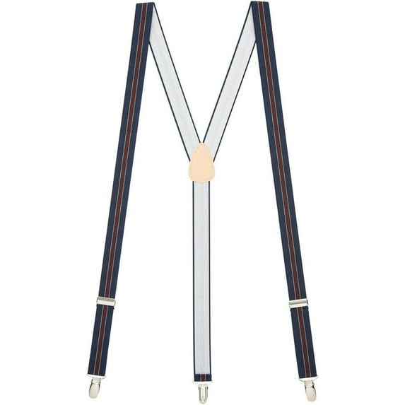 SuspenderStore Dressy Striped 1-Inch Wide Elastic Suspenders - Clip - 6 Colors