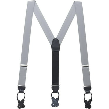 SuspenderStore Elegant Silk Suspenders - 1.38-Inch Wide - Button - 14 Colors & 2 Sizes
