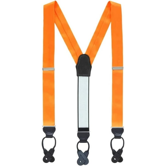 SuspenderStore Elegant Silk Suspenders - 1.38-Inch Wide - Button - 14 Colors & 2 Sizes