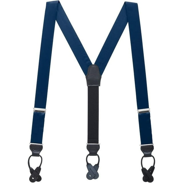 SuspenderStore Elegant Silk Suspenders - 1.38-Inch Wide - Button - 14 Colors & 2 Sizes