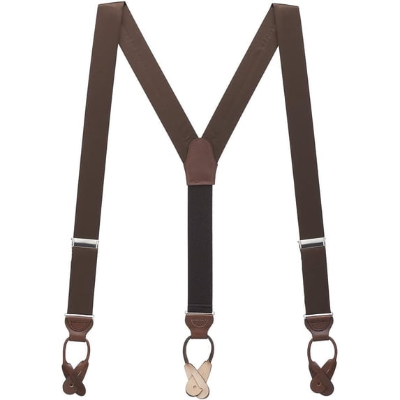 SuspenderStore Elegant Silk Suspenders - 1.38-Inch Wide - Button - 14 Colors & 2 Sizes
