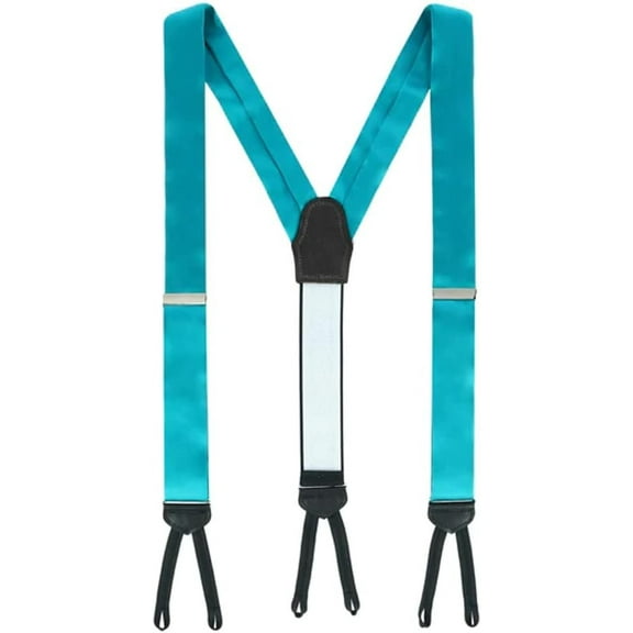 SuspenderStore Elegant Silk Suspenders - 1.38-Inch Wide - Runner End Button - 14 Colors & 2 Sizes