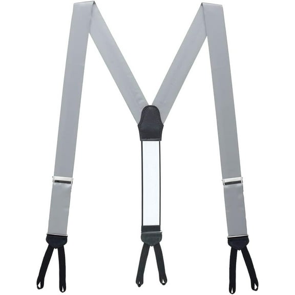 SuspenderStore Elegant Silk Suspenders - 1.38-Inch Wide - Runner End Button - 14 Colors & 2 Sizes