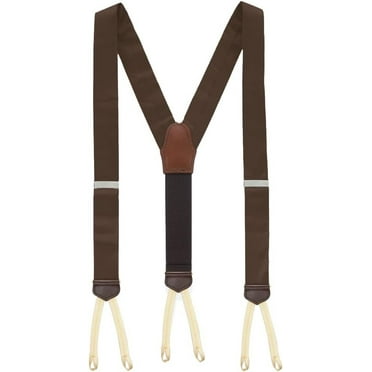 SuspenderStore Elegant Silk Suspenders - 1.38-Inch Wide - Runner End Button - 14 Colors & 2 Sizes