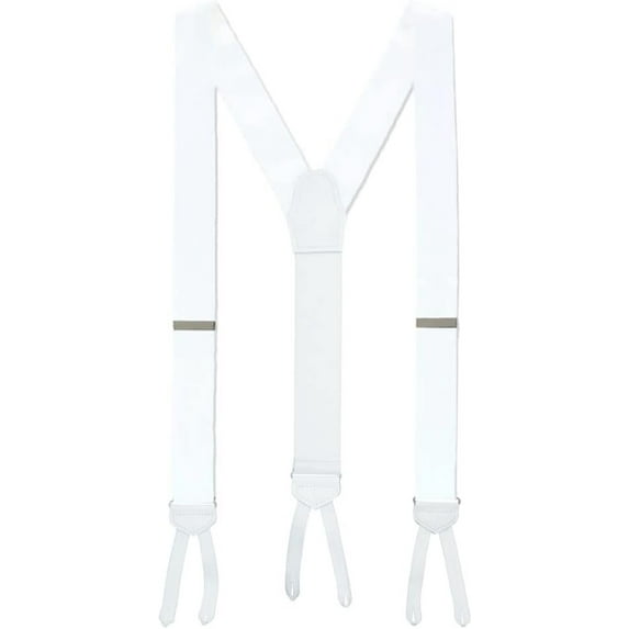 SuspenderStore Elegant Silk Suspenders - 1.38-Inch Wide - Runner End Button - 14 Colors & 2 Sizes