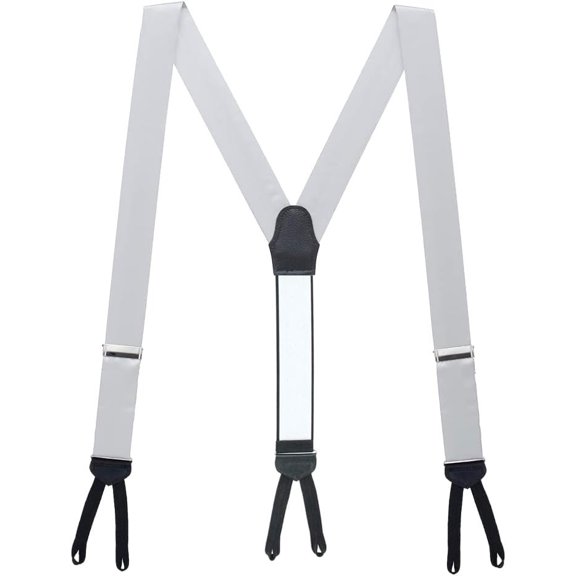 SuspenderStore Elegant Silk Suspenders - 1.38-Inch Wide - Runner End Button - 14 Colors & 2 Sizes