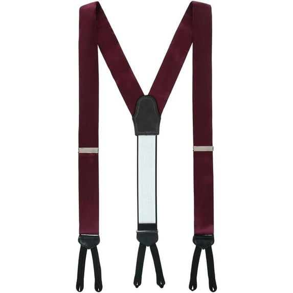 SuspenderStore Elegant Silk Suspenders - 1.38-Inch Wide - Runner End Button - 14 Colors & 2 Sizes
