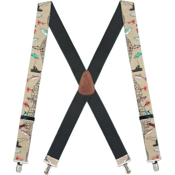 SuspenderStore Fisherman Suspenders - 1.5 Inch Wide Elastic - Clip - 3 Sizes