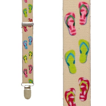 SuspenderStore Flip Flop Suspenders - 1-Inch Wide Elastic - Clip - 2 Sizes