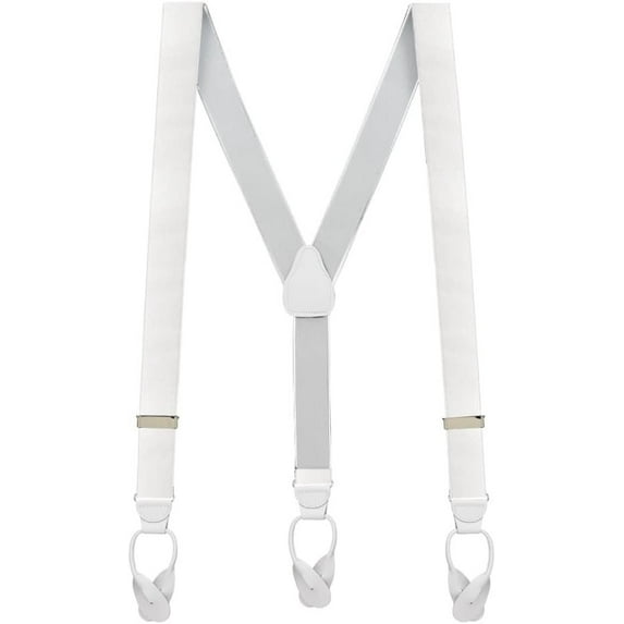 SuspenderStore French Satin Suspenders - Button - 1.38 Inch Wide - 5 Colors & 3 Sizes