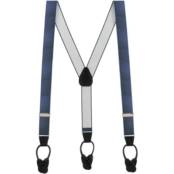 SuspenderStore French Satin Suspenders - Button - 1.38 Inch Wide - 5 Colors & 3 Sizes