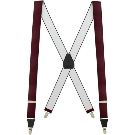 SuspenderStore French Satin Suspenders - Clip - 1.38 Inch Wide - 5 Colors & 3 Sizes