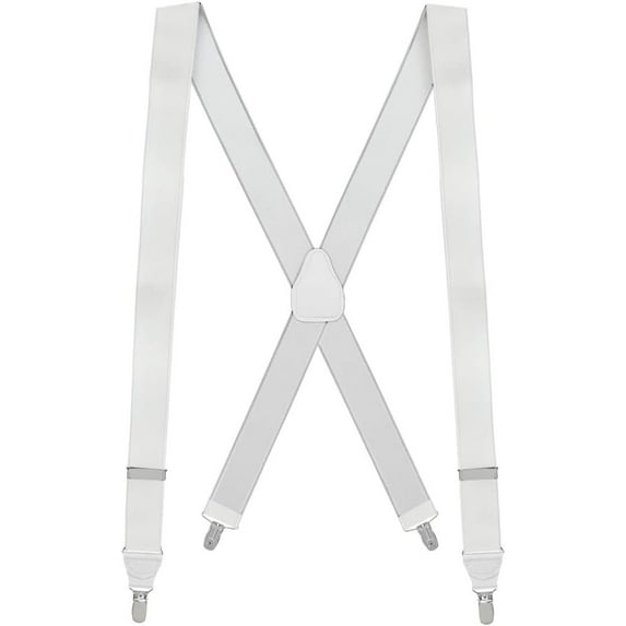 SuspenderStore French Satin Suspenders - Clip - 1.38 Inch Wide - 5 Colors & 3 Sizes