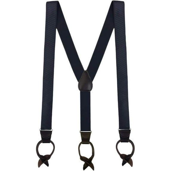SuspenderStore French Satin Twill Suspenders - 1.38-Inch Wide - Button - 6 Colors & 2 Sizes
