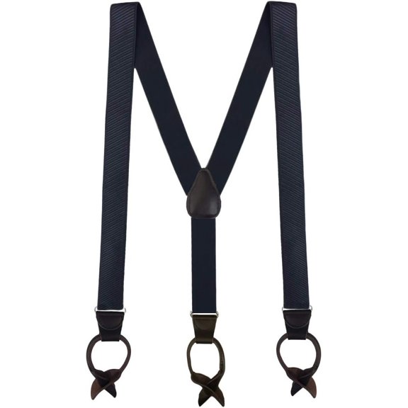 SuspenderStore French Satin Twill Suspenders - 1.38-Inch Wide - Button - 6 Colors & 2 Sizes