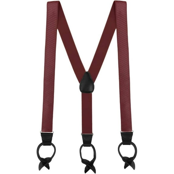 SuspenderStore French Satin Twill Suspenders - Button - 6 Colors & 2 Sizes