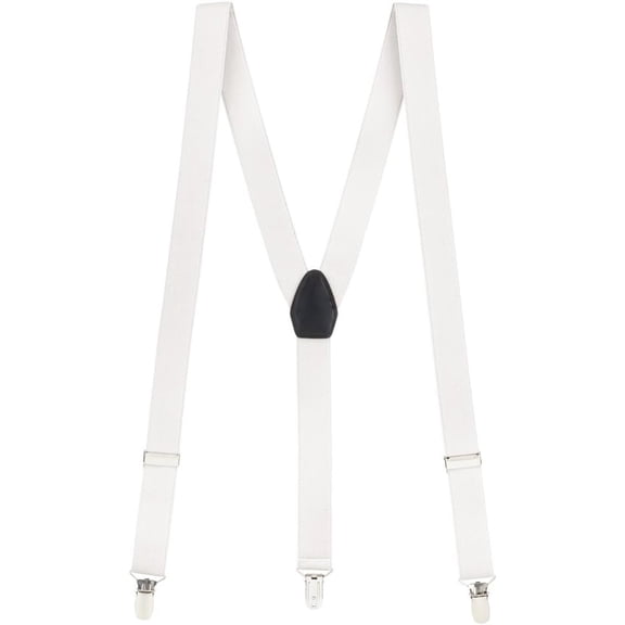 Suspender Store 1 Inch Wide Clip Suspenders Y-Back - IVORY 42" for 5'0" to 5'9" tall