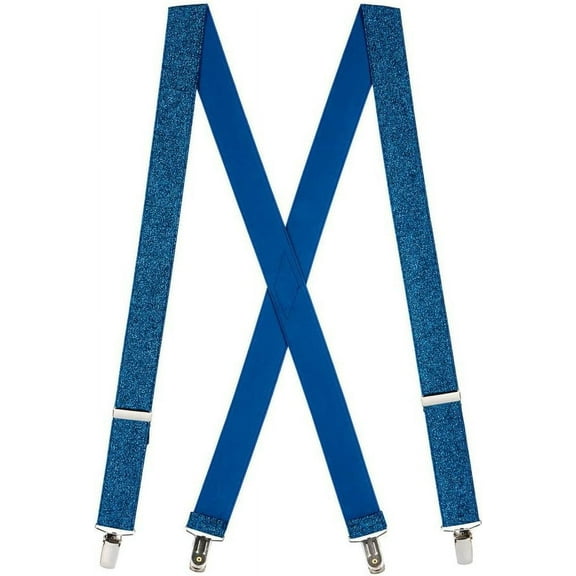 SuspenderStore Glitter Suspenders - 1.25-Inch Wide Elastic - Clip - 2 Sizes, 7 Colors