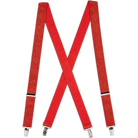 SuspenderStore Glitter Suspenders - 1.25-Inch Wide Elastic - Clip - 2 Sizes, 7 Colors