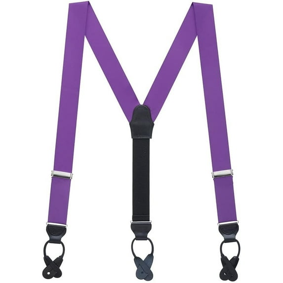SuspenderStore Grosgrain Solid Color Suspenders -1.38-Inch Wide - Button - 2 Sizes, Array Of Beautiful Colors