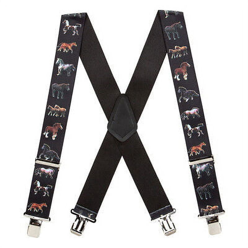 SuspenderStore Horse Suspenders 2Inch Wide Elastic CLIP 3 Sizes